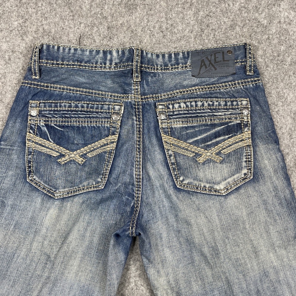 TK Axel Treadwell Relaxed Straight Leg 32X32 Distressed Premium Blue Jeans‎
